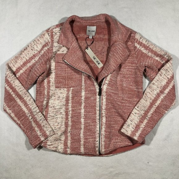 NEW Nic + Zoe Women Small Petal Sunset Jacket  Asymmetrical Zip F211121 NWT $188 - Picture 1 of 13